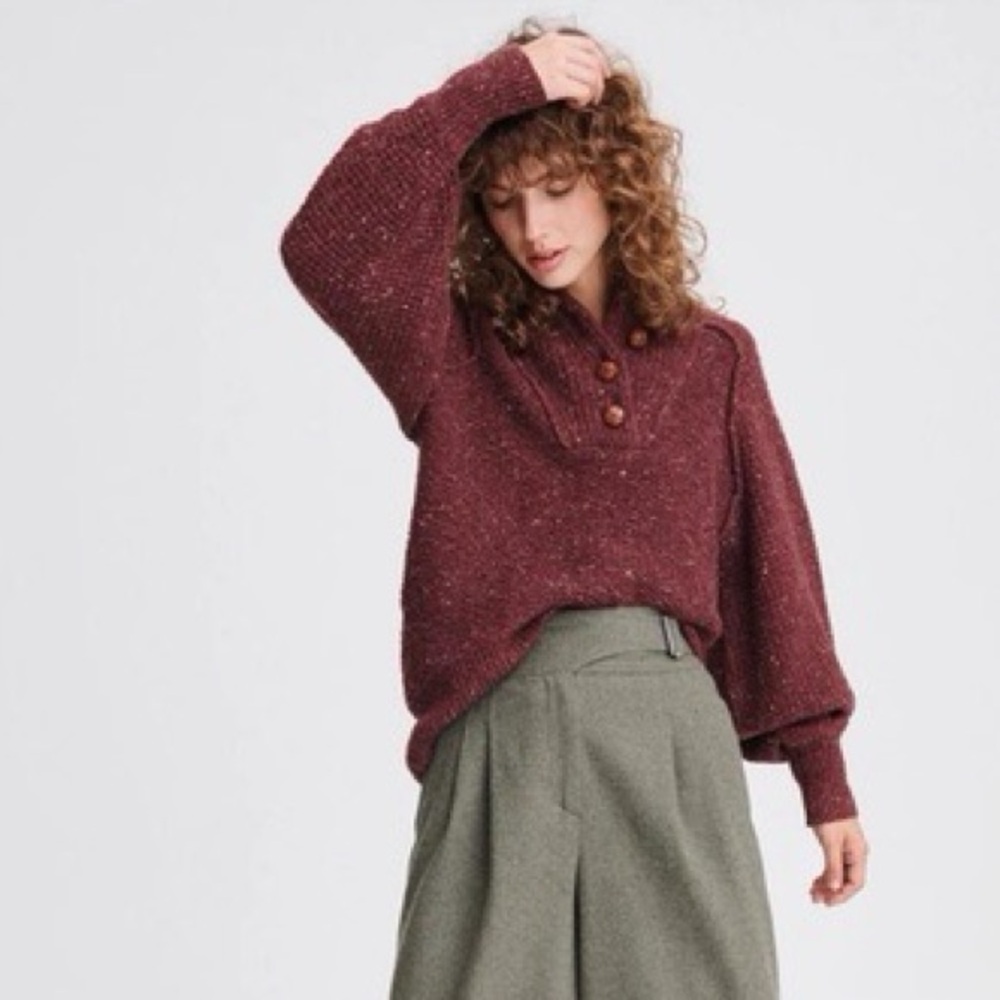 NWT $450 Rag & Bone Klark Donegal Wool-Blend Sweater